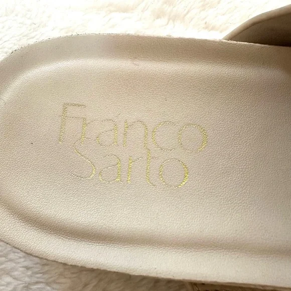 Franco Sarto Tan Sandals with Silver Chain Details Size 6.5 - Picture 4 of 8